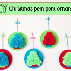 Christmas pom pom tree ornament
