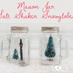 Mason Jar Salt and Pepper Shaker Christmas Snowglobes