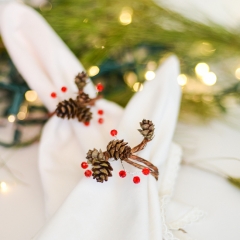 Real Pine Cone Napkin Rings
